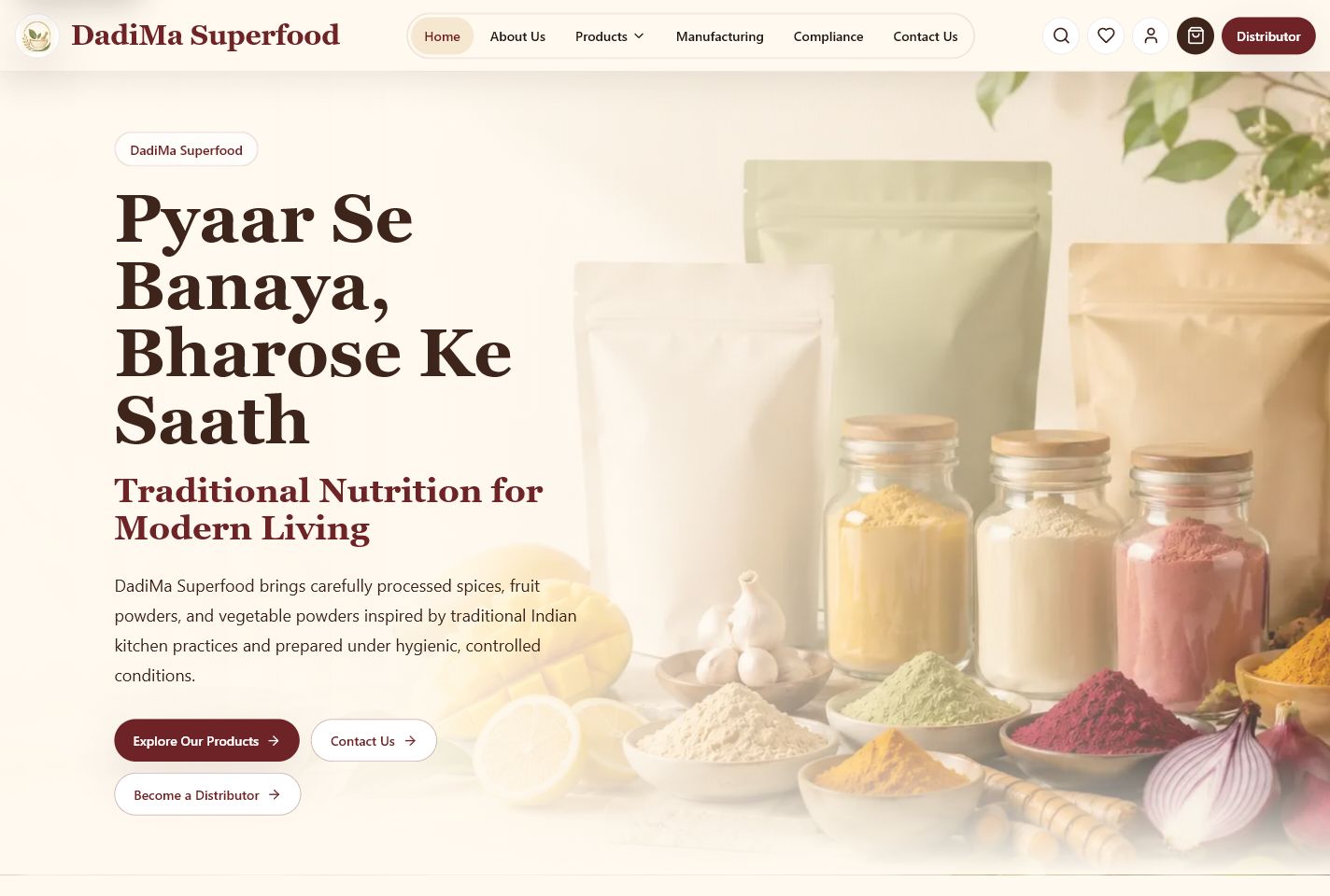 DadiMa Superfood visual preview