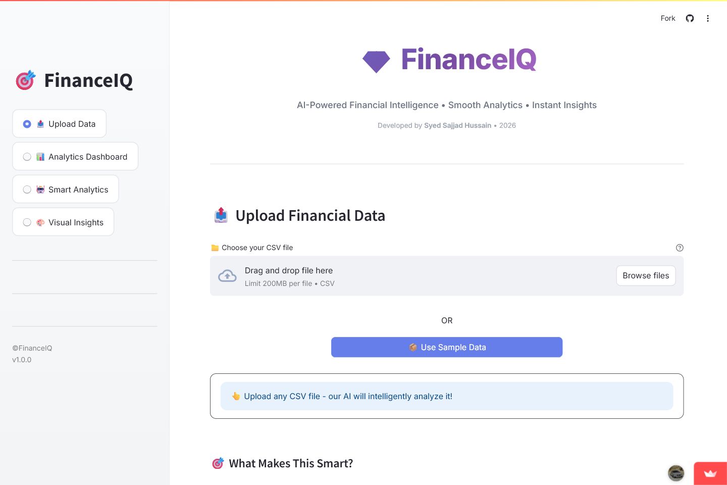 FinanceIQ visual preview